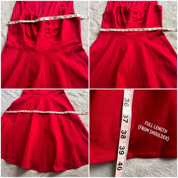 Torrid Textured A-Line Fit & Flare Retro Swing Dress Jester Red Sz 14 - Picture 15 of 15